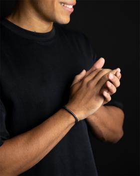 5 mm Fuchsschwanzarmband aus Edelstahl mit schwarzem Finish - Milia Black